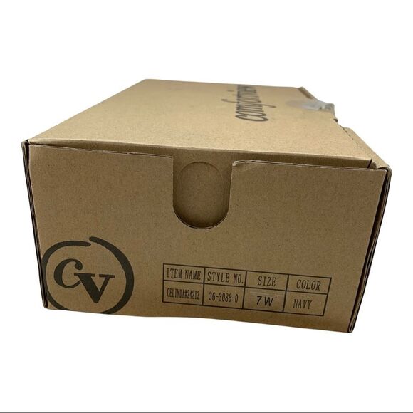 🔵NWT Comfortview Celinda Faux Leather Navy Blue Oxford Flat Loafers 7 W - Picture 8 of 8